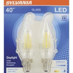 Sylvania® 40W Equivalent B10 Daylight Dimmable Candelabra LED Light Bulb - 2 Pack 7 Sylvania® 40W Equivalent B10 Daylight Dimmable Candelabra LED Light Bulb - 2 Pack -Sylvania Outlet Store 04613570939bt 1