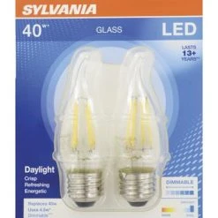 Sylvania® 40W Equivalent B10 Daylight Dimmable LED Light Bulb - 2 Pack -Sylvania Outlet Store 04613570940bt 1