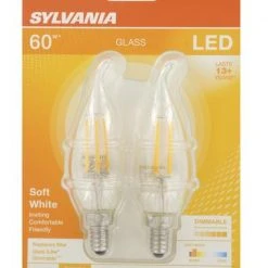 Sylvania® 60W Equivalent B10 Soft White Dimmable Candelabra LED Light Bulb - 2 Pack 5 Sylvania® 60W Equivalent B10 Soft White Dimmable Candelabra LED Light Bulb - 2 Pack -Sylvania Outlet Store 04613579611bt