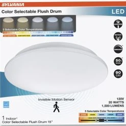 Sylvania® Puff White Integrated LED Motion Sensor Flush Mount Ceiling Light -Sylvania Outlet Store 3482134 P ALT