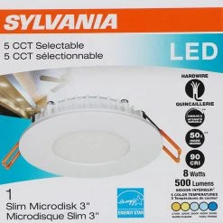SYLVANIA® Microdisk 3" LED Recessed White Ultra-Thin Downlight -Sylvania Outlet Store 3491344 P ALT1