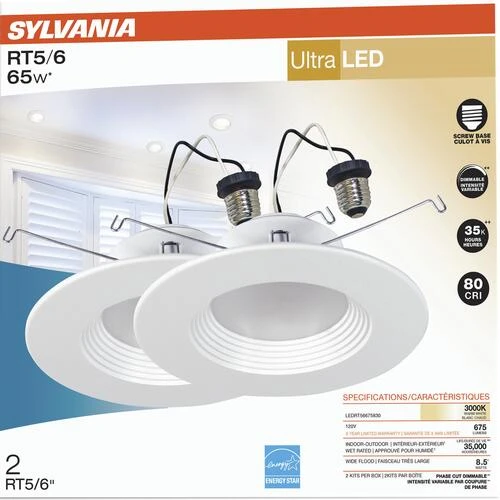 SYLVANIA® 5"/6" LED Recessed Retrofit Downlight - 2 Pack 4 SYLVANIA® 5"/6" LED Recessed Retrofit Downlight - 2 Pack - Image 2