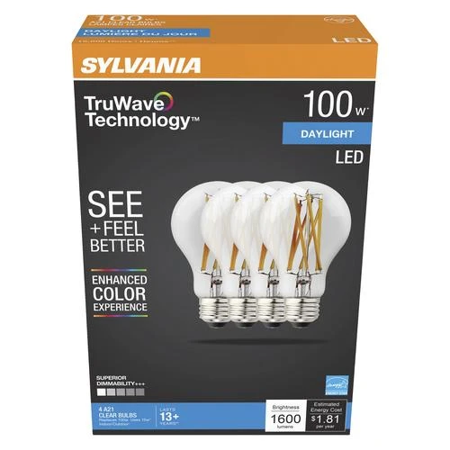 Sylvania® TruWave™ Natural Series™ 100W Equivalent A21 Daylight Dimmable LED Light Bulb - 4 Pack 4 Sylvania® TruWave™ Natural Series™ 100W Equivalent A21 Daylight Dimmable LED Light Bulb - 4 Pack - Image 2