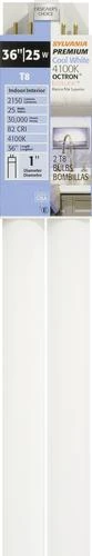 Sylvania® 25W T8 Cool White Fluorescent Light Bulbs - 2 Pk 4 Sylvania® 25W T8 Cool White Fluorescent Light Bulbs - 2 Pk - Image 2