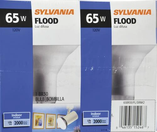 Sylvania® 65W BR30 Dimmable Incandescent Light Bulbs - 2 Pack 4 Sylvania® 65W BR30 Dimmable Incandescent Light Bulbs - 2 Pack - Image 2