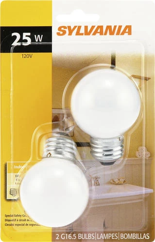 Sylvania® 25W G16.5 Dimmable Incandescent Light Bulbs - 2 Pack 4 Sylvania® 25W G16.5 Dimmable Incandescent Light Bulbs - 2 Pack - Image 2