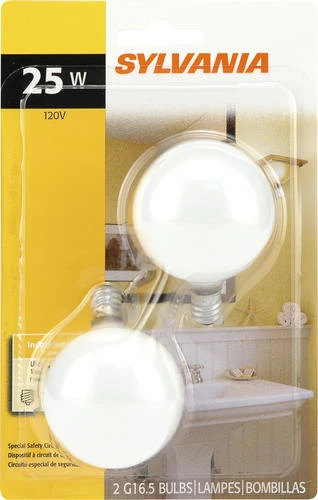 Sylvania® 25W G16.5 Dimmable Incandescent Light Bulbs - 2 Pack 4 Sylvania® 25W G16.5 Dimmable Incandescent Light Bulbs - 2 Pack - Image 2