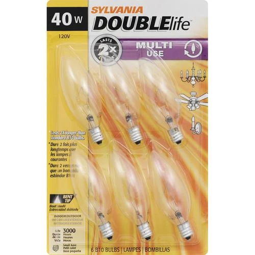 Sylvania® 40-Watt B10 Dimmable Incandescent Light Bulbs - 6 Pack 4 Sylvania® 40-Watt B10 Dimmable Incandescent Light Bulbs - 6 Pack - Image 2