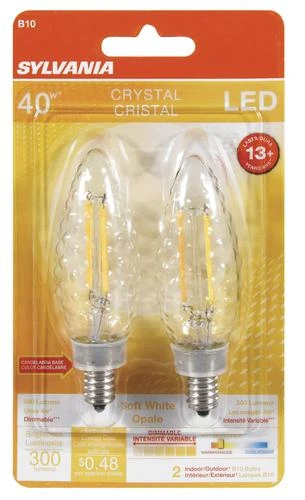 Sylvania® 40W Equivalent B10 Soft White LED Light Bulb - 2 Pack 4 Sylvania® 40W Equivalent B10 Soft White LED Light Bulb - 2 Pack - Image 2
