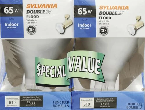 Sylvania® 65W BR40 Dimmable Incandescent Light Bulbs - 2 Pack 4 Sylvania® 65W BR40 Dimmable Incandescent Light Bulbs - 2 Pack - Image 2