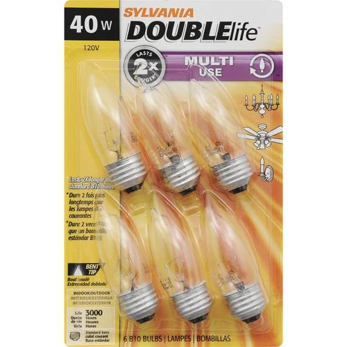 Sylvania® 40-Watt B10 Dimmable Incandescent Light Bulbs - 6 Pack 4 Sylvania® 40-Watt B10 Dimmable Incandescent Light Bulbs - 6 Pack - Image 2