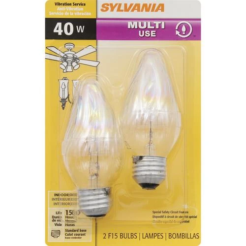 Sylvania® 40W F15 Iridescent Dimmable Incandescent Light Bulbs - 2 Pack 4 Sylvania® 40W F15 Iridescent Dimmable Incandescent Light Bulbs - 2 Pack - Image 2