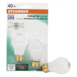 Sylvania 40W A15 Incandescent Ceiling Fan Light Bulb, Warm White, Frosted - 2 Pack -Sylvania Outlet Store 3534373 P Alt2