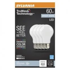 Sylvania® TruWave™ Natural Series™ 60W Equivalent A19 Bright White Dimmable LED Light Bulb - 4 Pack 8 Sylvania® TruWave™ Natural Series™ 60W Equivalent A19 Bright White Dimmable LED Light Bulb - 4 Pack -Sylvania Outlet Store 3535037 P Alt2