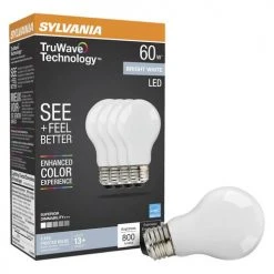 Sylvania® TruWave™ Natural Series™ 60W Equivalent A19 Bright White Dimmable LED Light Bulb - 4 Pack 9 Sylvania® TruWave™ Natural Series™ 60W Equivalent A19 Bright White Dimmable LED Light Bulb - 4 Pack -Sylvania Outlet Store 3535037 P Alt3