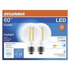 Sylvania® 60W Equivalent G25 Daylight Dimmable LED Light Bulb - 2 Pack -Sylvania Outlet Store 3535045 P Alt2