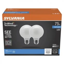 Sylvania® TruWave™ Natural Series™ 75W Equivalent G25 Daylight Dimmable LED Light Bulb - 2 Pack -Sylvania Outlet Store 3535072 P Alt