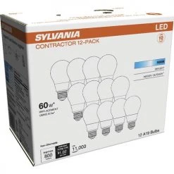 Sylvania® 60W Equivalent A19 Daylight LED Light Bulb - 12 Pack -Sylvania Outlet Store 353710340203