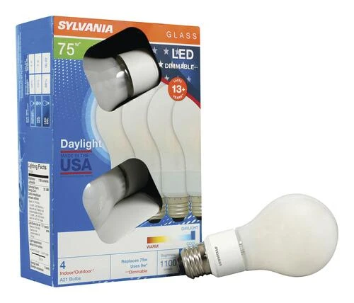 Sylvania 75W Equivalent A21 Daylight Dimmable LED Light Bulb - 4 Pack 4 Sylvania 75W Equivalent A21 Daylight Dimmable LED Light Bulb - 4 Pack - Image 2
