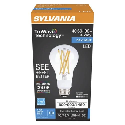 Sylvania® TruWave™ Natural Series™ 40/60/100W Equivalent A21 Daylight Dimmable 3-Way LED Light Bulb 4 Sylvania® TruWave™ Natural Series™ 40/60/100W Equivalent A21 Daylight Dimmable 3-Way LED Light Bulb - Image 2