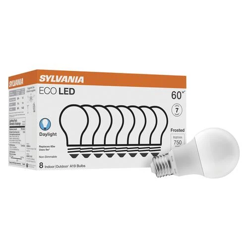 Sylvania® ECO 60W Equivalent A19 Daylight LED Light Bulb - 8 Pack 5 Sylvania® ECO 60W Equivalent A19 Daylight LED Light Bulb - 8 Pack - Image 3