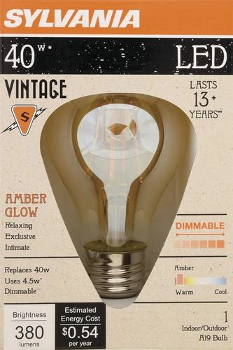 Sylvania® 40W Equivalent A19 Dimmable Vintage LED Light Bulb 4 Sylvania® 40W Equivalent A19 Dimmable Vintage LED Light Bulb - Image 2