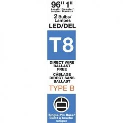 Sylvania® LEDlescent 96" 34W Type B T8 Daylight LED Light Bulb - 2 Pack 11 Sylvania® LEDlescent 96" 34W Type B T8 Daylight LED Light Bulb - 2 Pack -Sylvania Outlet Store 3537708 P ALT10
