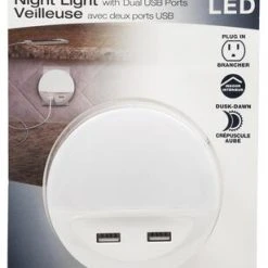 Sylvania Dual USB Dusk To Dawn LED Night Light -Sylvania Outlet Store 3681509 P ALT