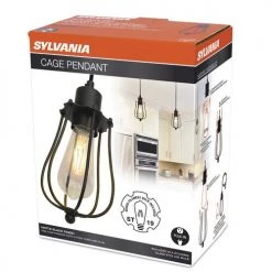 Sylvania Black LED Cage Pendent -Sylvania Outlet Store 60142 folding carton